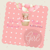 Bear Theme Pink Peach Heißluftballon Babydusche Untersetzer