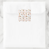 Bear-Themed Pattern Square Sticker | Fu (Tasche)