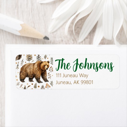 Bear Themed Personalisiert Address Labels (Insitu)