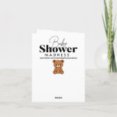 Bear Themed Thank You Note for Baby Shower Gifts Karte (Rückseite)