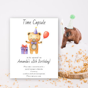 Bear Time Kapsel 1. Geburtstag geschlechtsneutral Poster