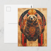 Bear Totem – Strength in Deco Style Postkarte (Vorne/Hinten)