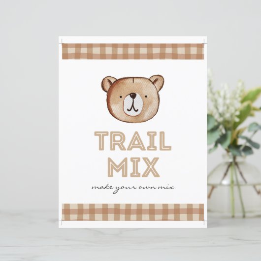 Bear Trail Mix Bar Sign (Stehend Vorderseite)