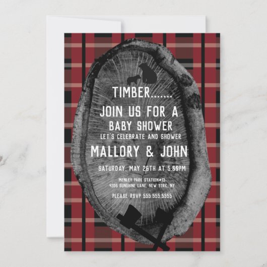 Bear Trail Woods Adventure Lumbar Jack Einladung (Vorderseite)