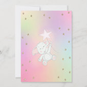 Bear, Twinkle Little Star Holographic Baby Showroo Einladung (Rückseite)