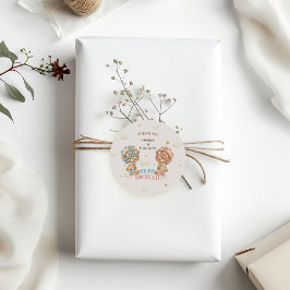 Bear Twins Boy Girl Dusche Pink Blue Vielen Dank Runder Aufkleber