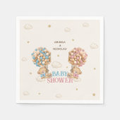 Bear Twins Dusche Pink Blue Boy Girl Serviette (Vorderseite)