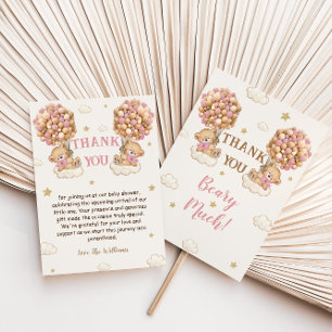 Bear Twins Girl Duschpadel Pink Beige Dankeskarte