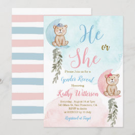Bear über den Mond Er oder sie Gender-Offenbarung Einladung