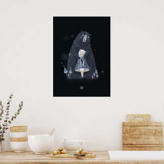 BEAR und BLAU MUSHROOM von Alexandra Dikaia Poster