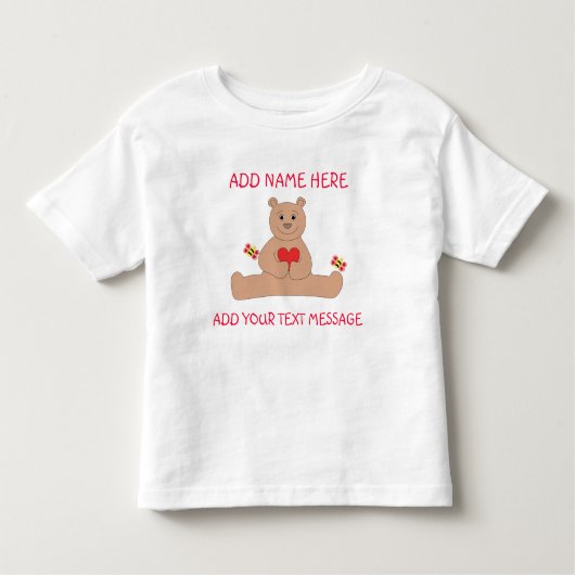 Bear Valentine Kleinkind T - Shirt (Vorderseite)