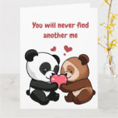 Bear Valentine's Day Card Karte (Gelbe Blume)