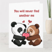 Bear Valentine's Day Card Karte (Vorderseite)