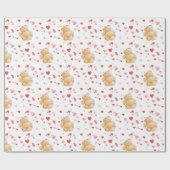 Bear Valentine's Day Wrapping Paper Geschenkpapier (Flach)
