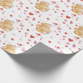 Bear Valentine's Day Wrapping Paper Geschenkpapier (Ecke)