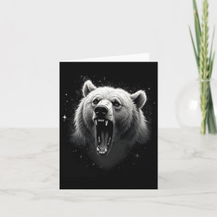 Bear Vintag Angry Grizzly Bär Wandern im Camping R Karte