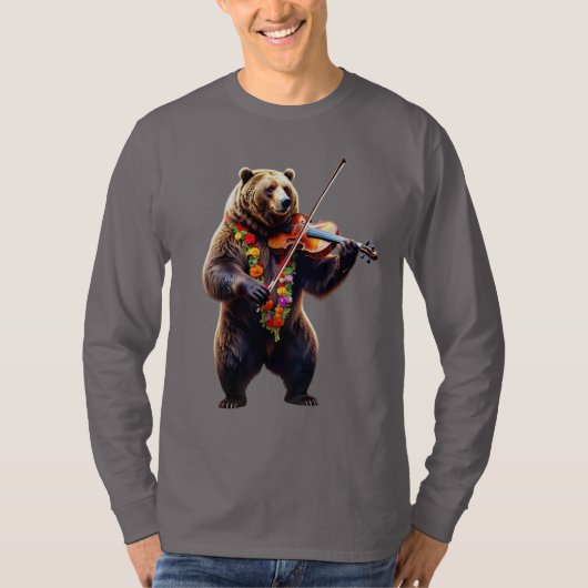 Bear Violinist Long Sleeve T - Shirt (Vorderseite)