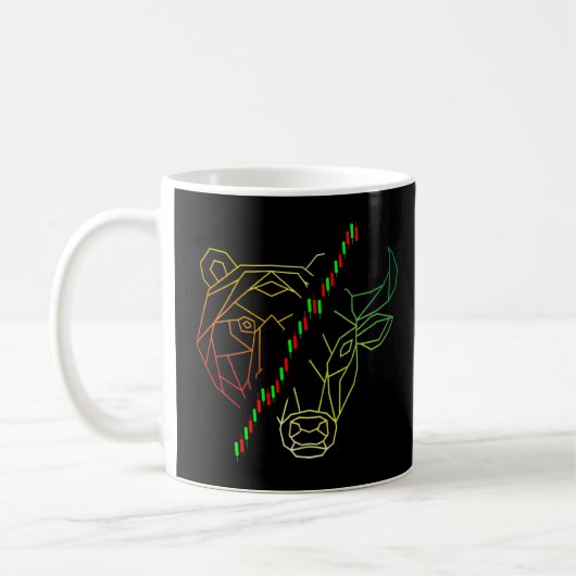 Bear Vs Bull Crypto Diagramm Analyse Kryptowährung Kaffeetasse (Links)