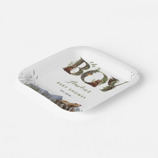 Bear Wait Bar Adventure Moss Green Oh Boy Pappteller (Gewinkelt)