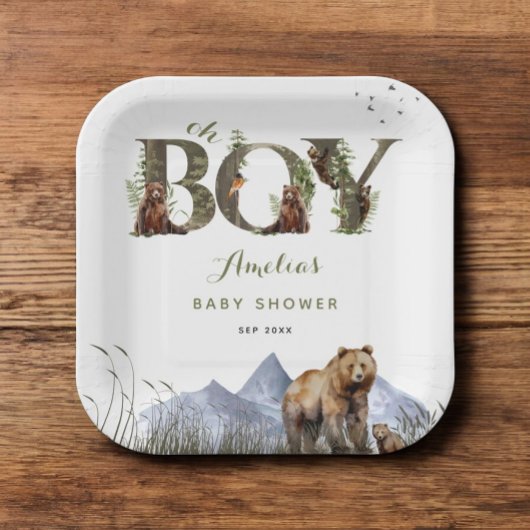 Bear Wait Bar Adventure Moss Green Oh Boy Pappteller