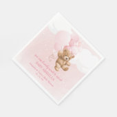 Bear Wait Pink Teddy Bear Napkins Serviette (Ecke)