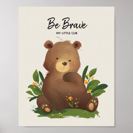 Bear ・ Waldtiere sein tapfer Illustration Poster (Vorne)