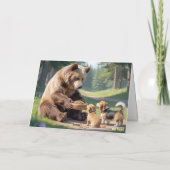Bear Walkin' the Dog Card Feiertagskarte (Rückseite)