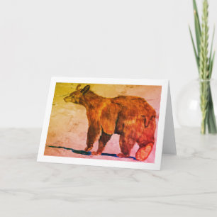 Bear Walking Away Watercolor von E.Mashkina Karte