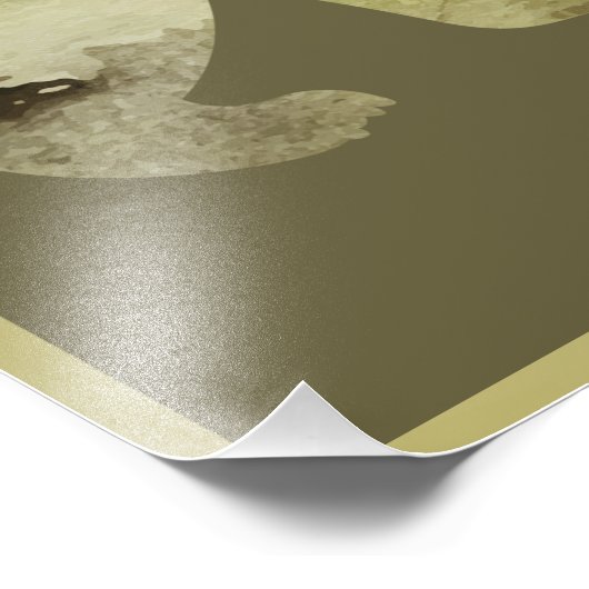 Bear Walking in Woods Moon Painted Forest Wildlife Fotodruck (Ecke)