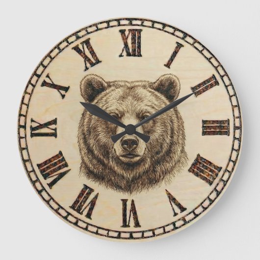 Bear Wall Clock Große Wanduhr (Vorderseite)