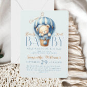 Bear Warte Teddy Bear Hot Air Ballon Blue Einladung