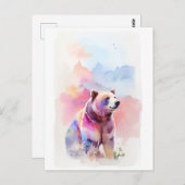 Bear Watercolor Portrait 2 Postkarte (Vorne/Hinten)