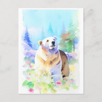 Bear Watercolor Portrait 5 Postkarte