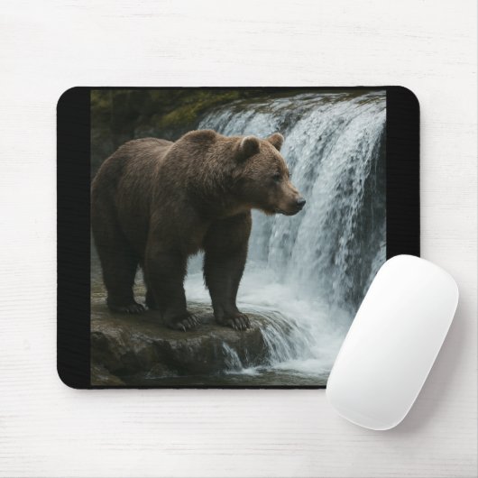 Bear Waterfall Mouse Pad Mousepad (Mit Mouse)