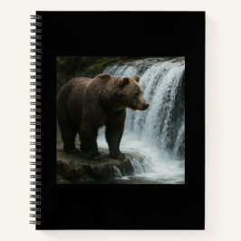 Bear Waterfall Soft Cover Spiral Bound Notebook Notizblock
