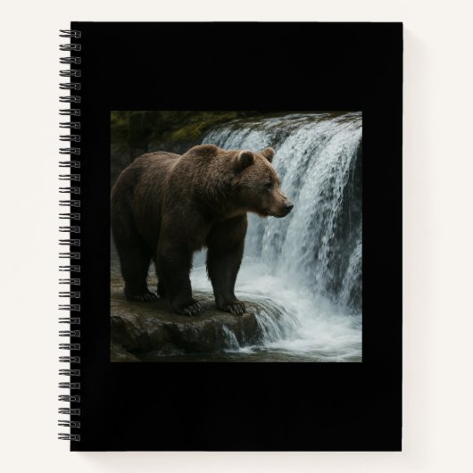 Bear Waterfall Soft Cover Spiral Bound Notebook Notizblock (Vorderseite)