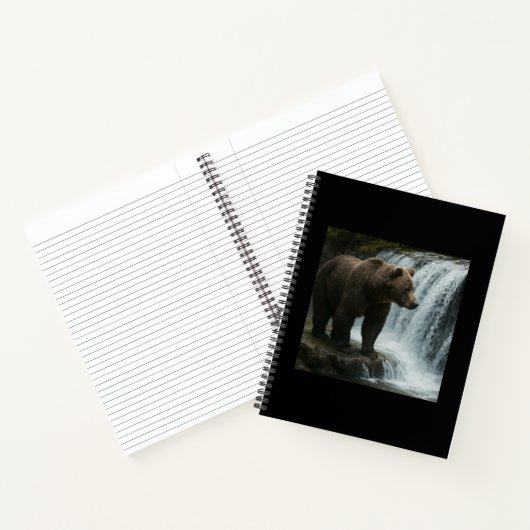 Bear Waterfall Soft Cover Spiral Bound Notebook Notizblock (Innenseite)
