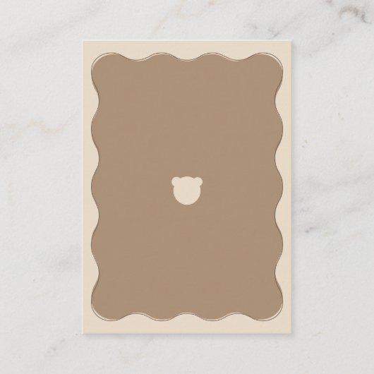 Bear Wavy Frame Book Anfrage Einfache Babydusche Begleitkarte (Rückseite)