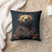 Bear Wearing Headphones Kissen (Decke)