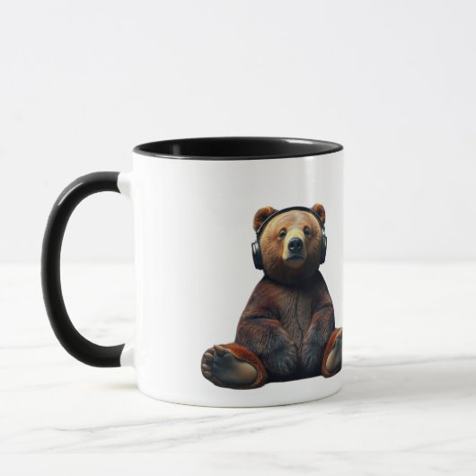 Bear Wearing Headphones Tasse (Links)