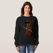 Bear Wearing Sunglasses Playing Oboe Sweatshirt (Vorne ganz)