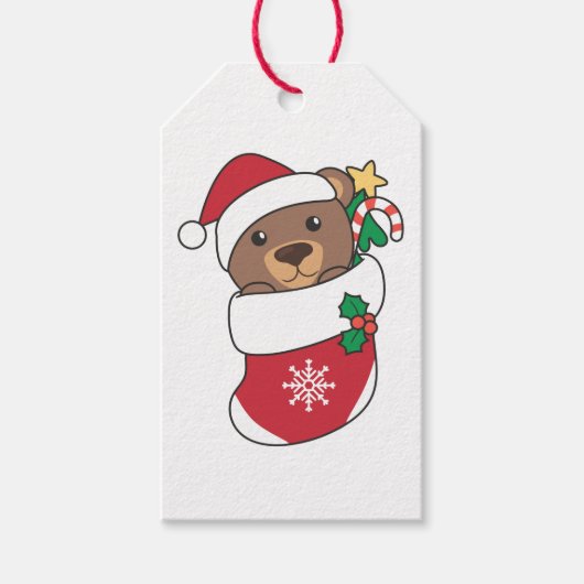 Bear Weihnachtsschnee Wintertiere Bären Geschenkanhänger (Vorderseite)