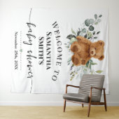 Bear Welcome Baby Dusche Eukalyptus Grüne Wandteppich (Beispiel (Horizontal))