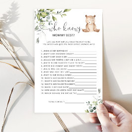 Bear Wer das beste Baby-Duschspiel kennt