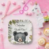 Bear Wild One Woodland Animal Birthday Party Pappteller (Party)