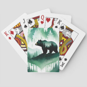 Bear Wildlife Animal Nature Forest Art Spielkarten