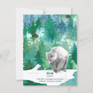 Bear Wildlife Forest Strength Förderung Postkarte