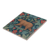 Bear William Morris Stil Links Facing Red Floral Fliese (Seite)