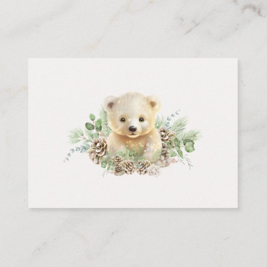Bear Winter Baby Duschbücher für Babyfütterung Begleitkarte (Rückseite)