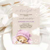 Bear Winter Baby Girl Dusche Einladung